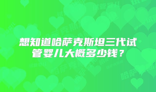 想知道哈萨克斯坦三代试管婴儿大概多少钱？