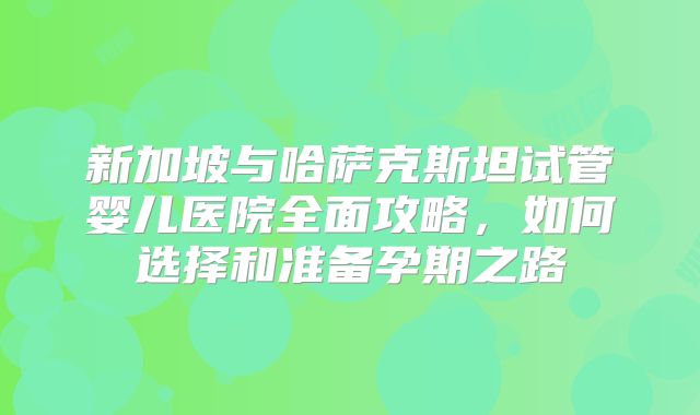 新加坡与哈萨克斯坦试管婴儿医院全面攻略，如何选择和准备孕期之路