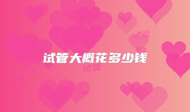 试管大概花多少钱