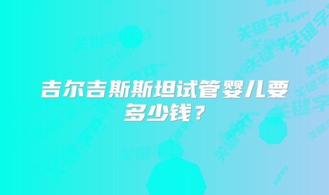 吉尔吉斯斯坦试管婴儿要多少钱？
