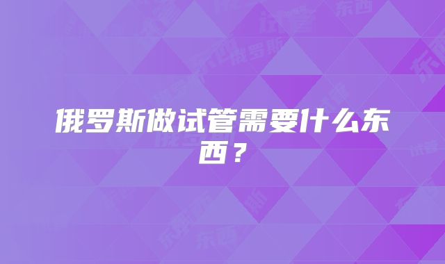 俄罗斯做试管需要什么东西?