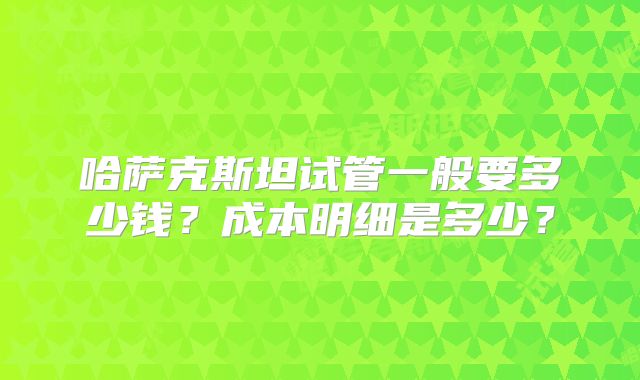 哈萨克斯坦试管一般要多少钱？成本明细是多少？