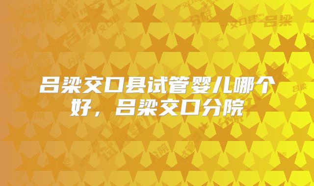 吕梁交口县试管婴儿哪个好，吕梁交口分院