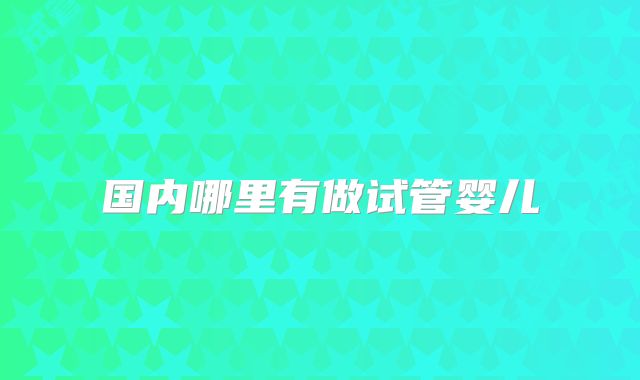 国内哪里有做试管婴儿