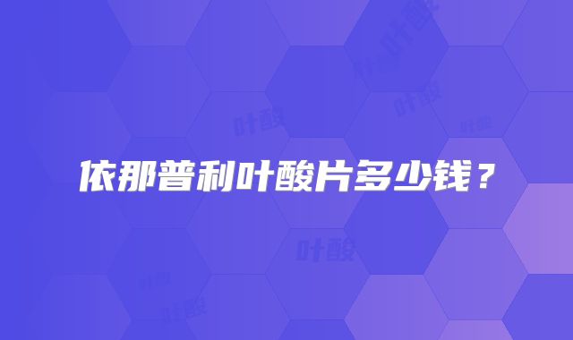 依那普利叶酸片多少钱?