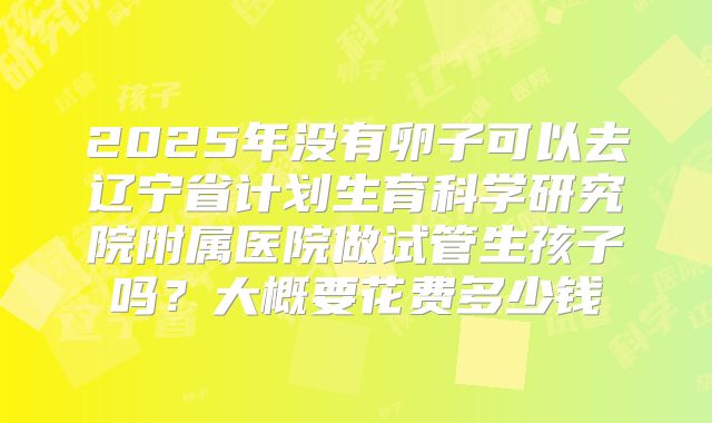 2025年没有卵子可以去辽宁省计划生育科学研究院附属医院做试管生孩子吗?大概要花费多少钱