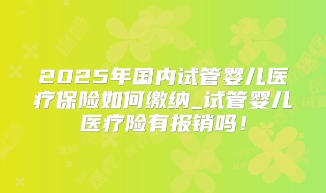 2025年国内试管婴儿医疗保险如何缴纳_试管婴儿医疗险有报销吗!