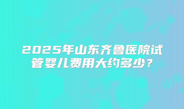 2025年山东齐鲁医院试管婴儿费用大约多少？