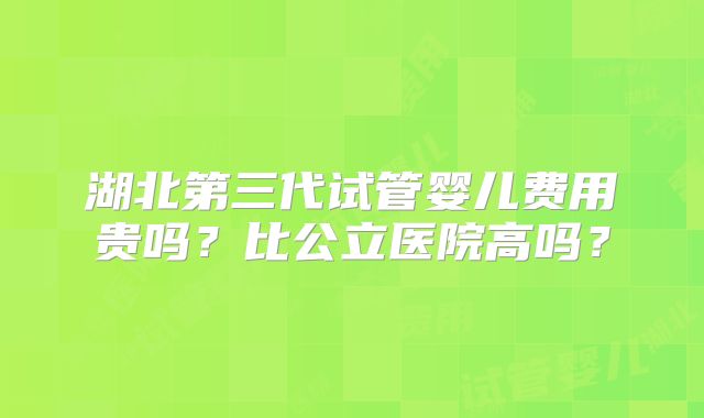 湖北第三代试管婴儿费用贵吗？比公立医院高吗？