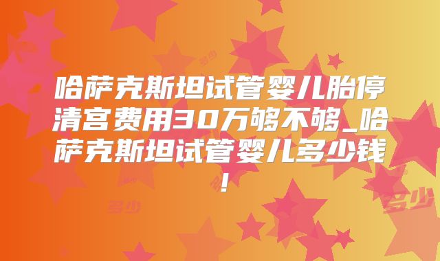 哈萨克斯坦试管婴儿胎停清宫费用30万够不够_哈萨克斯坦试管婴儿多少钱！