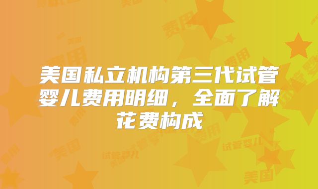 美国私立机构第三代试管婴儿费用明细,全面了解花费构成