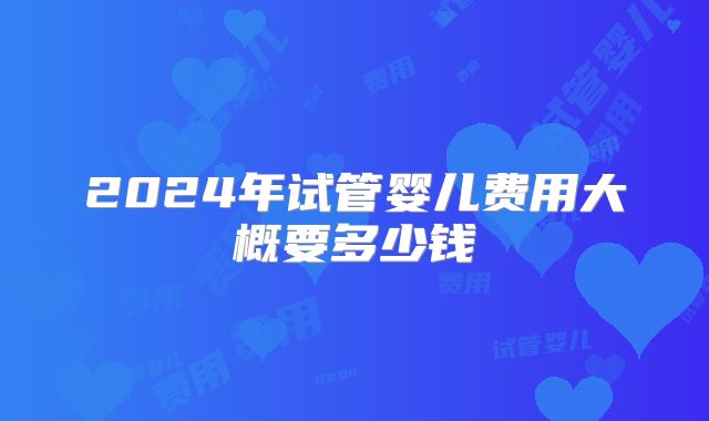 2024年试管婴儿费用大概要多少钱