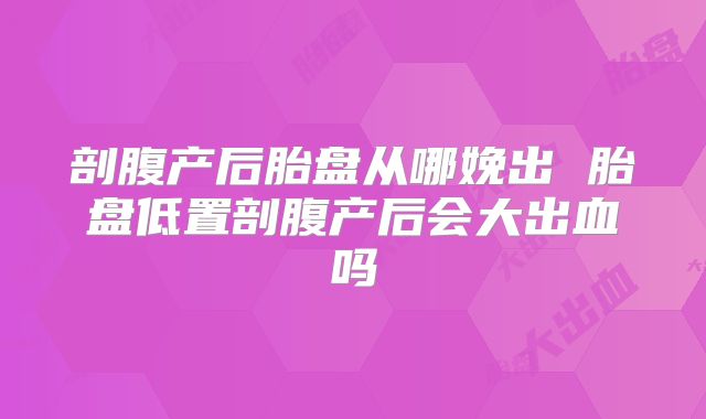 剖腹产后胎盘从哪娩出 胎盘低置剖腹产后会大出血吗