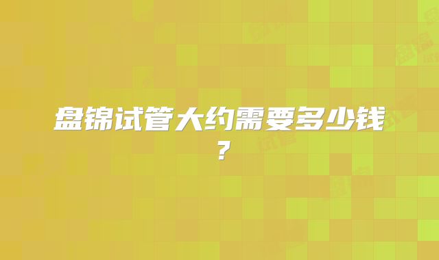 盘锦试管大约需要多少钱？