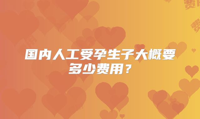 国内人工受孕生子大概要多少费用?