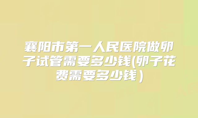 襄阳市第一人民医院做卵子试管需要多少钱(卵子花费需要多少钱）
