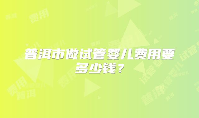 普洱市做试管婴儿费用要多少钱？