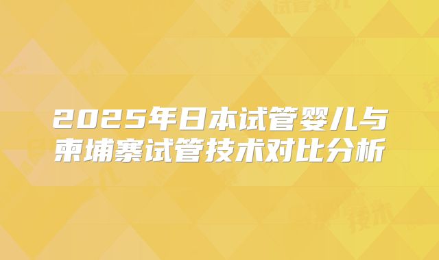 2025年日本试管婴儿与柬埔寨试管技术对比分析