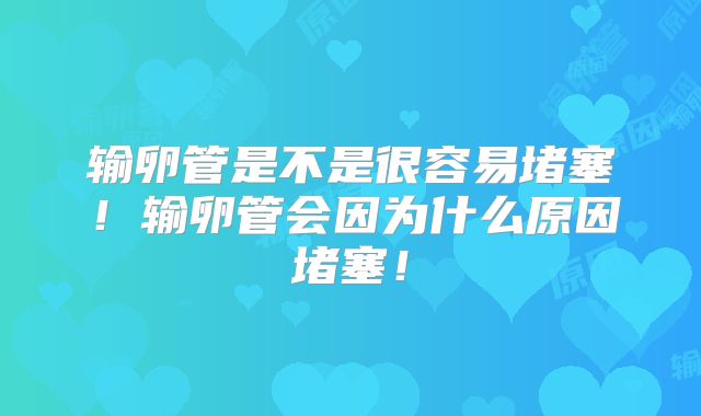 输卵管是不是很容易堵塞!输卵管会因为什么原因堵塞!
