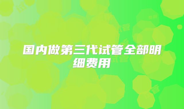 国内做第三代试管全部明细费用