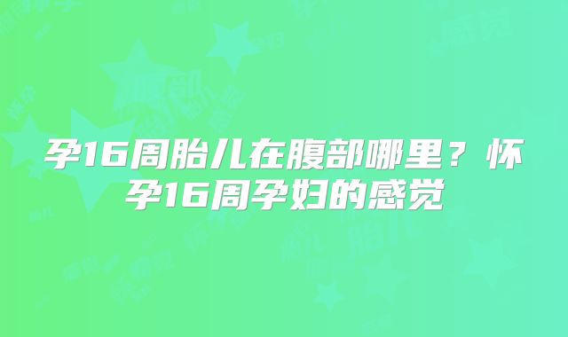 孕16周胎儿在腹部哪里？怀孕16周孕妇的感觉
