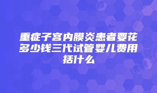 重症子宫内膜炎患者要花多少钱三代试管婴儿费用括什么