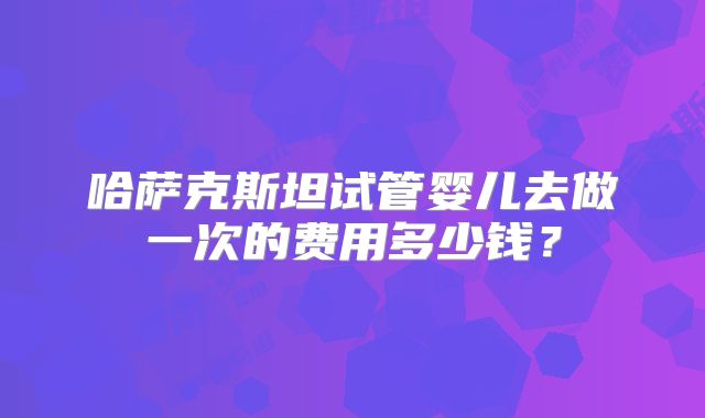 哈萨克斯坦试管婴儿去做一次的费用多少钱？