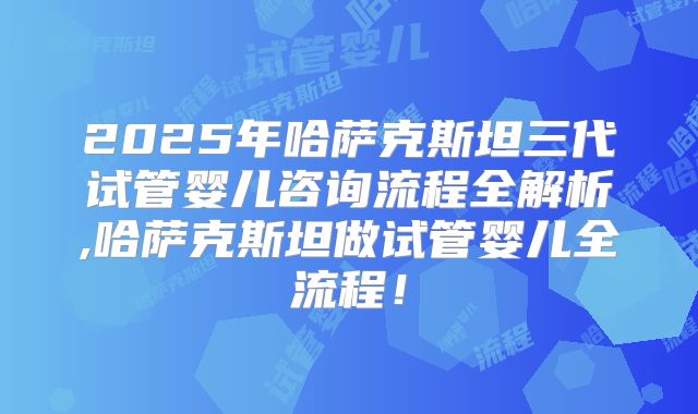 2025年哈萨克斯坦三代试管婴儿咨询流程全解析,哈萨克斯坦做试管婴儿全流程！