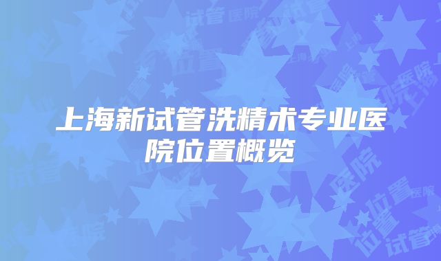 上海新试管洗精术专业医院位置概览