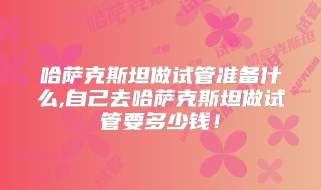 哈萨克斯坦做试管准备什么,自己去哈萨克斯坦做试管要多少钱!