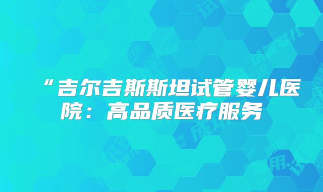 “吉尔吉斯斯坦试管婴儿医院：高品质医疗服务