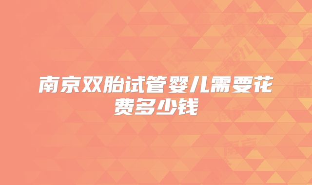 南京双胎试管婴儿需要花费多少钱