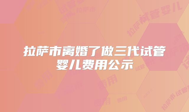 拉萨市离婚了做三代试管婴儿费用公示