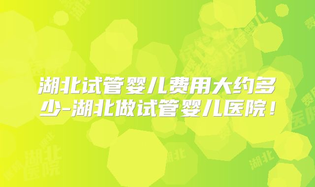 湖北试管婴儿费用大约多少-湖北做试管婴儿医院!