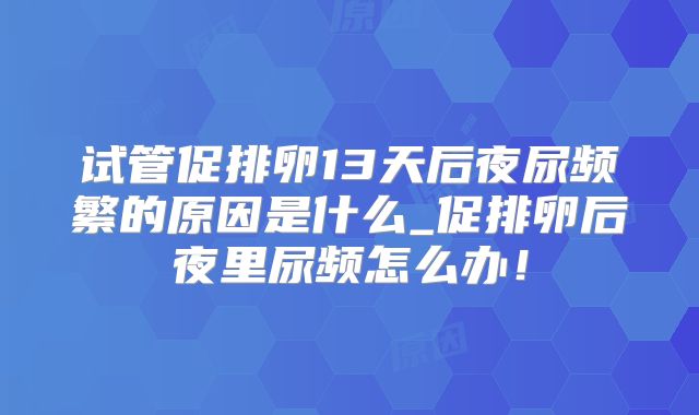 试管促排卵13天后夜尿频繁的原因是什么_促排卵后夜里尿频怎么办!
