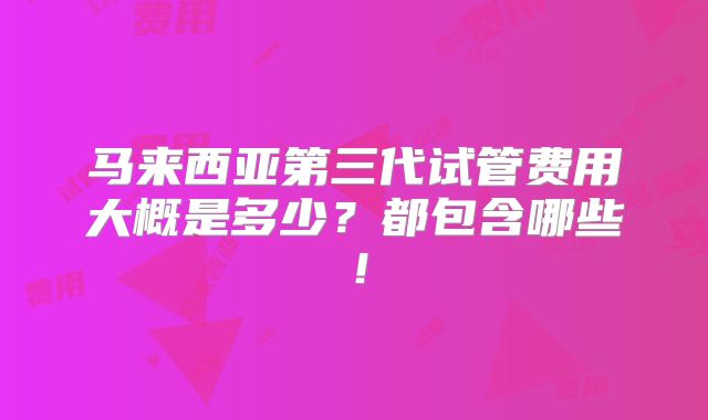 马来西亚第三代试管费用大概是多少?都包含哪些!