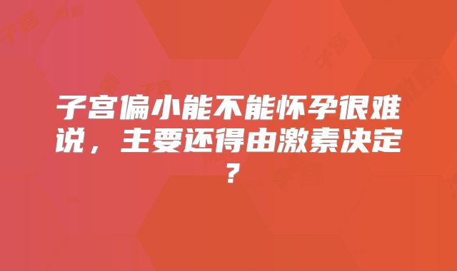 子宫偏小能不能怀孕很难说,主要还得由激素决定?