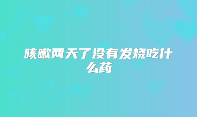 咳嗽两天了没有发烧吃什么药
