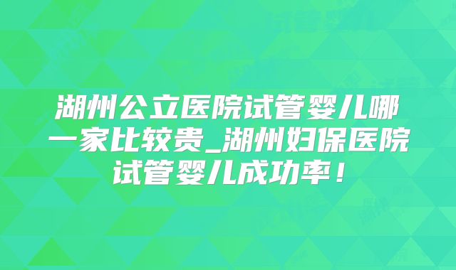 湖州公立医院试管婴儿哪一家比较贵_湖州妇保医院试管婴儿成功率!