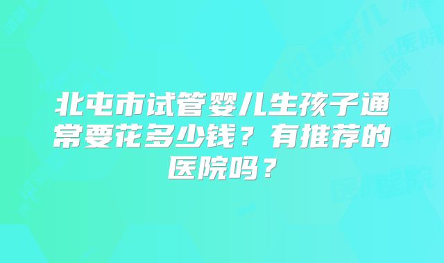 北屯市试管婴儿生孩子通常要花多少钱？有推荐的医院吗？