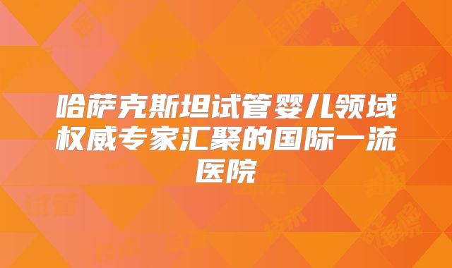 哈萨克斯坦试管婴儿领域权威专家汇聚的国际一流医院