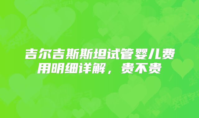 吉尔吉斯斯坦试管婴儿费用明细详解,贵不贵