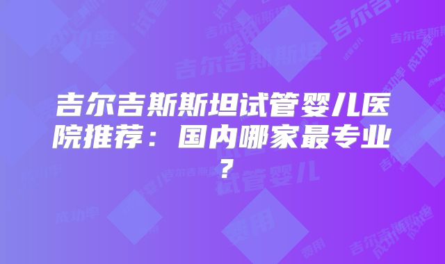 吉尔吉斯斯坦试管婴儿医院推荐：国内哪家最专业？
