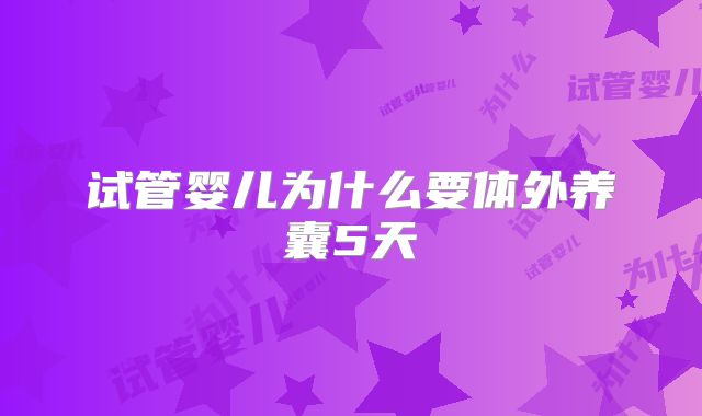 试管婴儿为什么要体外养囊5天