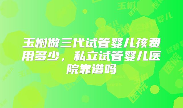玉树做三代试管婴儿孩费用多少,私立试管婴儿医院靠谱吗