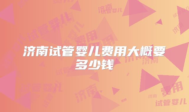 济南试管婴儿费用大概要多少钱