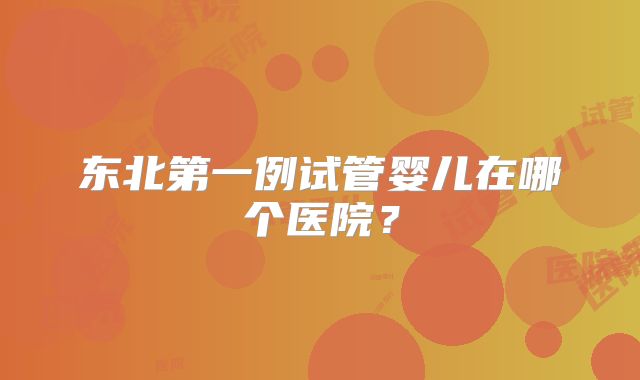 东北第一例试管婴儿在哪个医院？
