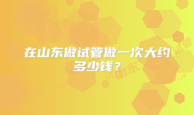 在山东做试管做一次大约多少钱？