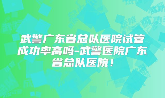武警广东省总队医院试管成功率高吗-武警医院广东省总队医院!