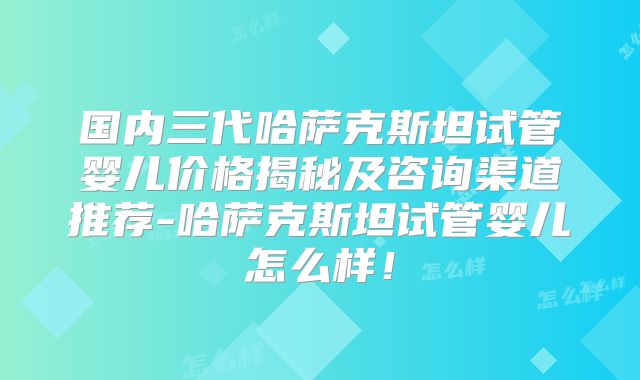 国内三代哈萨克斯坦试管婴儿价格揭秘及咨询渠道推荐-哈萨克斯坦试管婴儿怎么样！